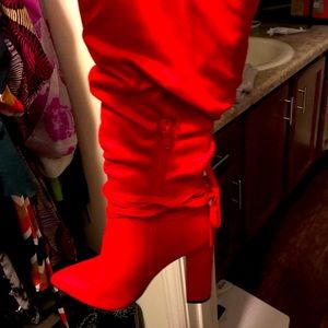 Red heeled boots